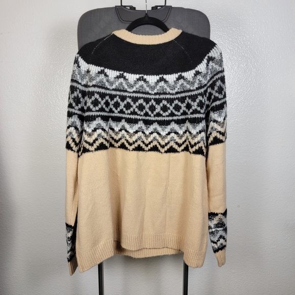 dg2 by diane gilman Cozy Knit Sweater Black And Cream Size 2X - Picture 2 of 7